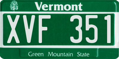 VT license plate XVF351