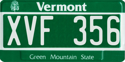 VT license plate XVF356