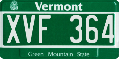VT license plate XVF364