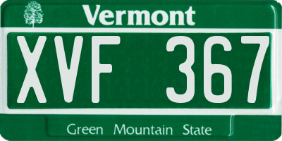 VT license plate XVF367