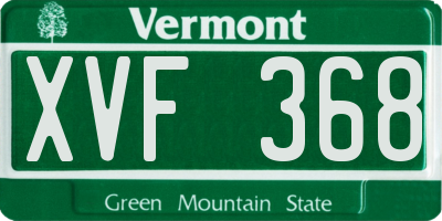 VT license plate XVF368