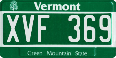VT license plate XVF369