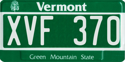 VT license plate XVF370