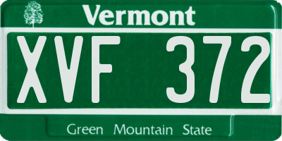 VT license plate XVF372