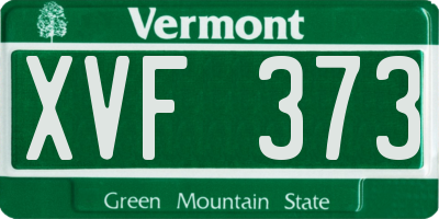 VT license plate XVF373