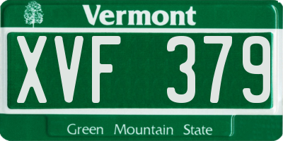 VT license plate XVF379