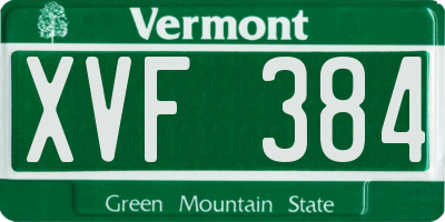 VT license plate XVF384