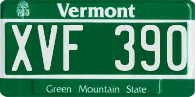 VT license plate XVF390