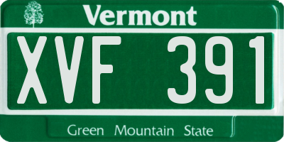 VT license plate XVF391