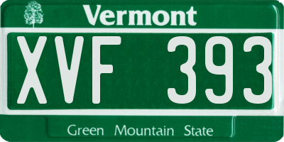 VT license plate XVF393