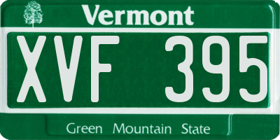 VT license plate XVF395
