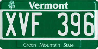 VT license plate XVF396