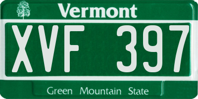 VT license plate XVF397