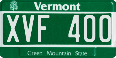VT license plate XVF400