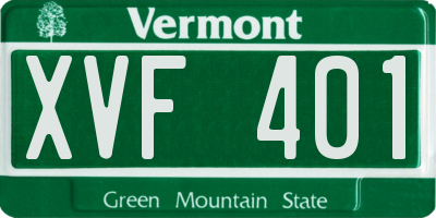 VT license plate XVF401