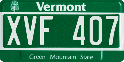 VT license plate XVF407