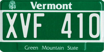 VT license plate XVF410