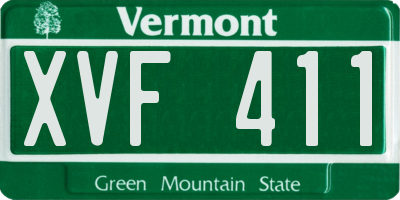 VT license plate XVF411