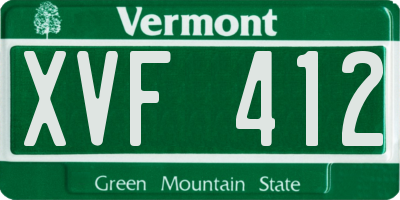 VT license plate XVF412