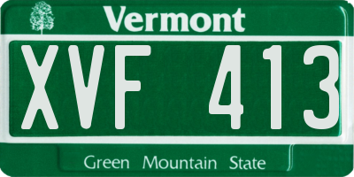 VT license plate XVF413