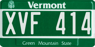 VT license plate XVF414