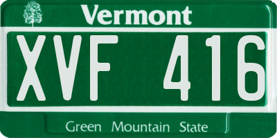 VT license plate XVF416
