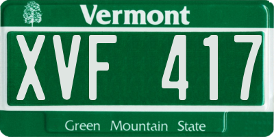 VT license plate XVF417
