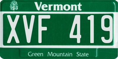 VT license plate XVF419