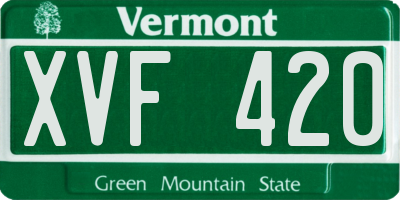 VT license plate XVF420
