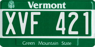 VT license plate XVF421