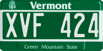 VT license plate XVF424