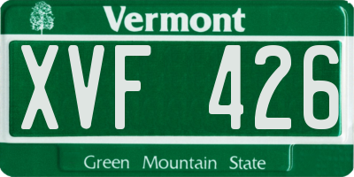 VT license plate XVF426