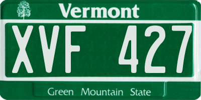 VT license plate XVF427