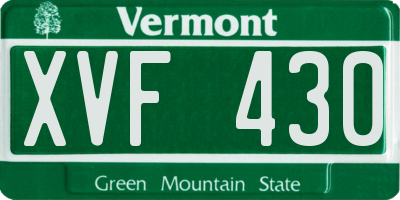 VT license plate XVF430