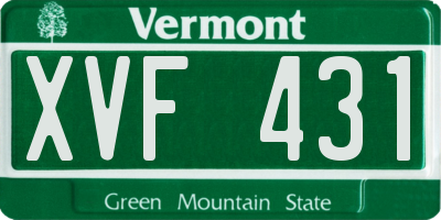 VT license plate XVF431