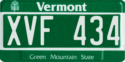 VT license plate XVF434