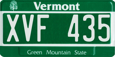VT license plate XVF435