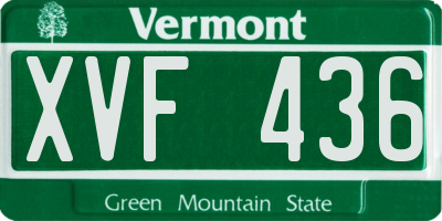 VT license plate XVF436