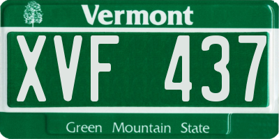 VT license plate XVF437