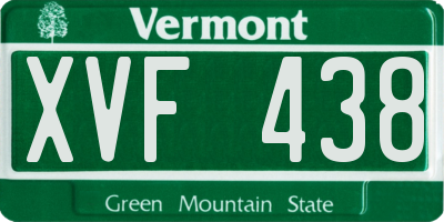 VT license plate XVF438