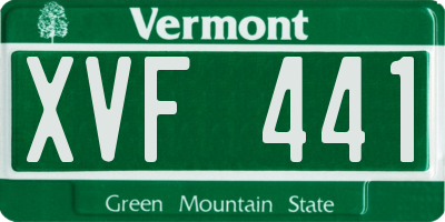VT license plate XVF441