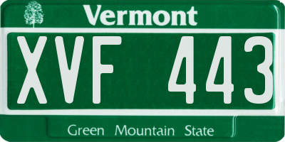 VT license plate XVF443