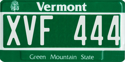 VT license plate XVF444