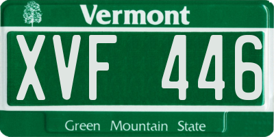 VT license plate XVF446