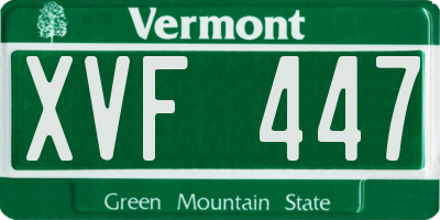 VT license plate XVF447