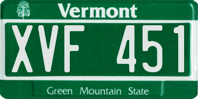VT license plate XVF451
