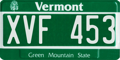 VT license plate XVF453