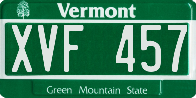 VT license plate XVF457