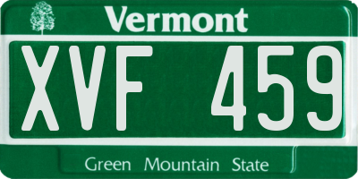 VT license plate XVF459