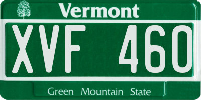 VT license plate XVF460